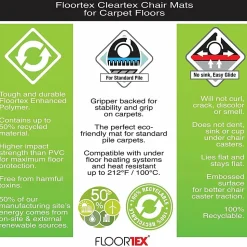 Floortex® Cleartex® Enhanced Polymer Lipped Chair Mat for Carpets up to 3/8", 36" x 48", Clear