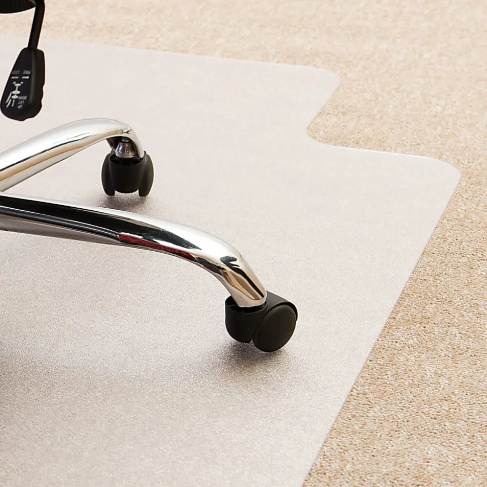 Floortex® Cleartex® Enhanced Polymer Lipped Chair Mat for Carpets up to 3/8", 48" x 51", Clear