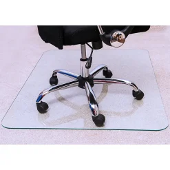 Floortex Cleartex Glaciermat Glass Rectangular Chair Mat - Hard Floor, Home, Office, Carpet - 40" x 53"x 0.20" Thickness - Rectangle - Glass - Clear