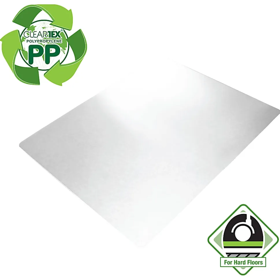 Floortex® Cleartex® Polypropylene Rectangular Anti-Slip Chair Mat, Hard Floors, 29" x 46", White