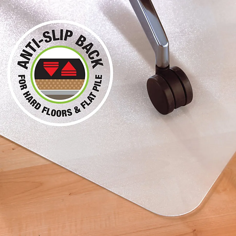 Floortex® Cleartex® Polypropylene Rectangular Anti-Slip Chair Mat, Hard Floors, 29" x 46", White