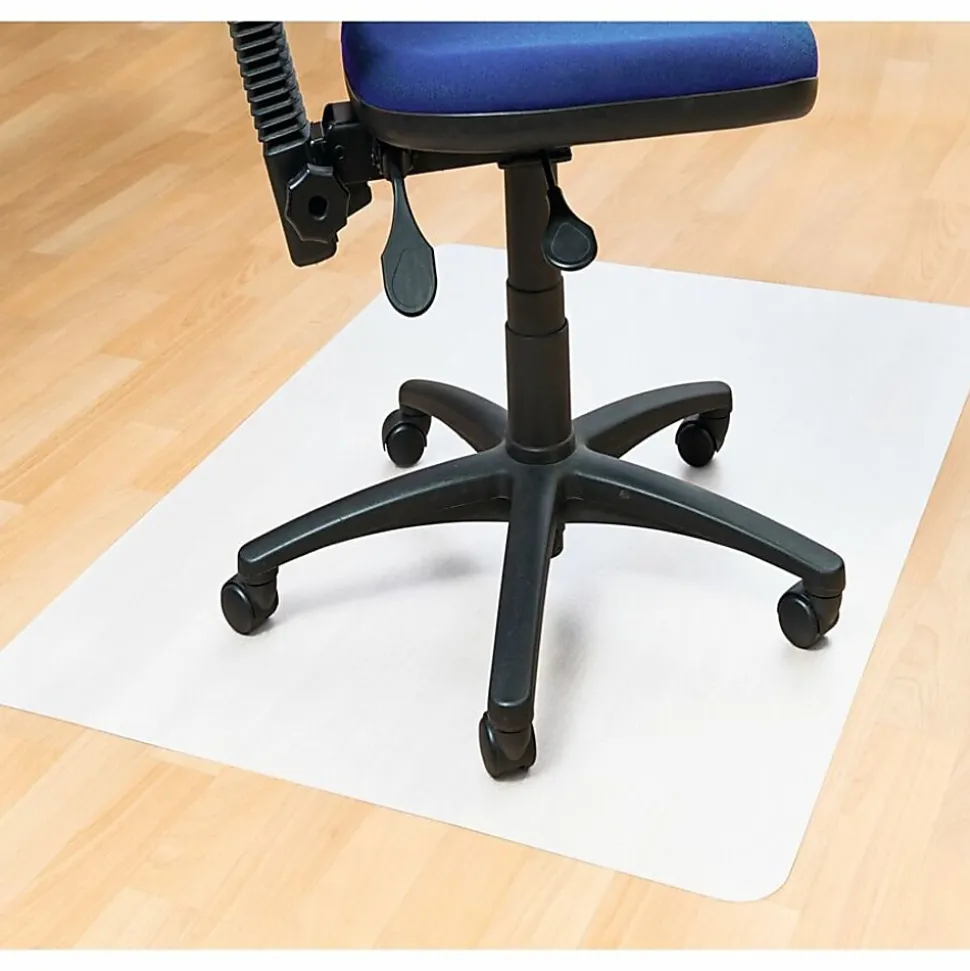Floortex® Cleartex® Polypropylene Rectangular Anti-Slip Chair Mat, Hard Floors, 29" x 46", White