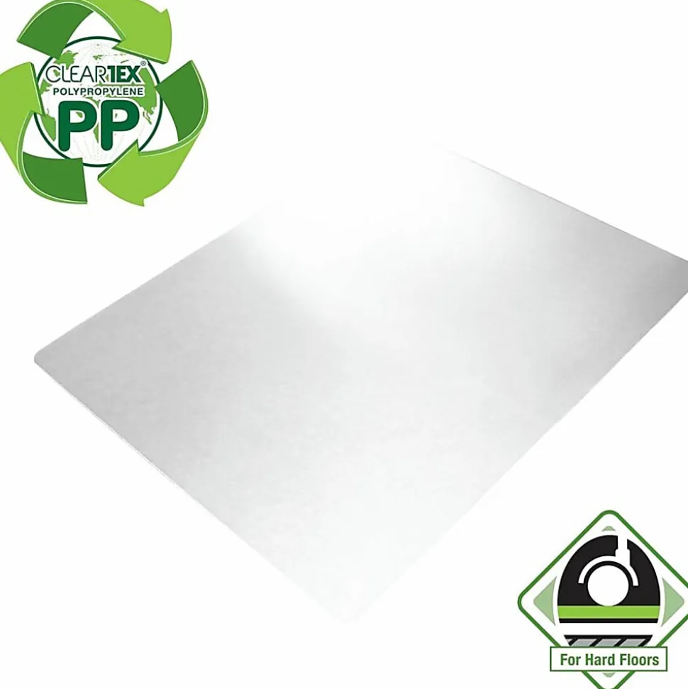 Floortex® Cleartex® Polypropylene Rectangular Anti-Slip Chair Mat, Hard Floors, 29" x 46", White