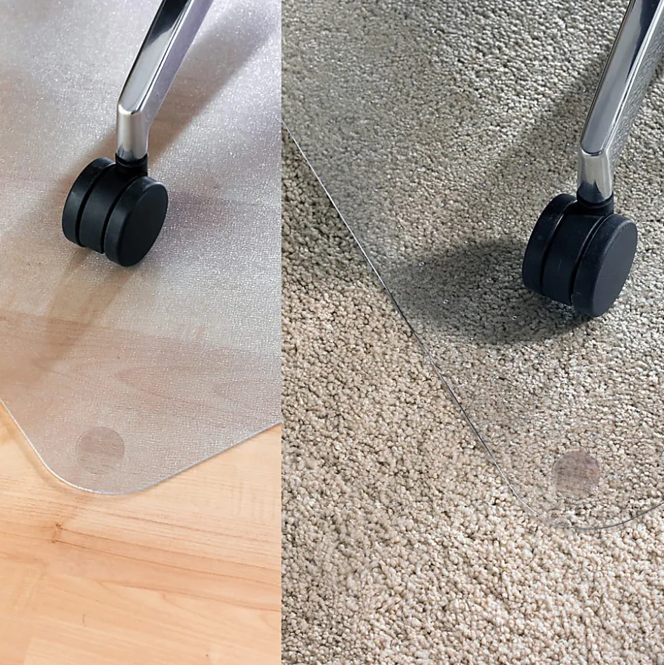 Floortex® Cleartex® Unomat® Anti-Slip Rectangular Polycarbonate Chair Mat Hard Floors and Carpet Tiles, 35" x 47", Clear
