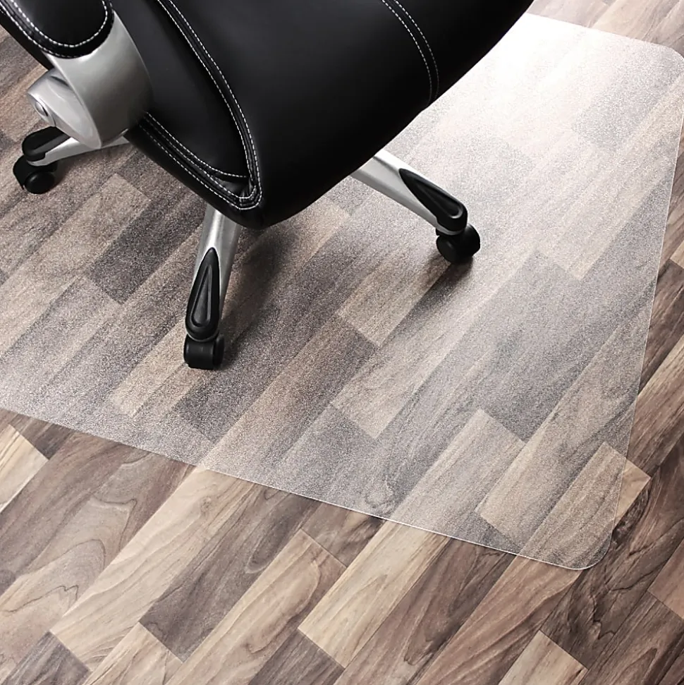 Floortex® Cleartex® Unomat® Anti-Slip Rectangular Polycarbonate Chair Mat Hard Floors and Carpet Tiles, 48" x 53", Clear