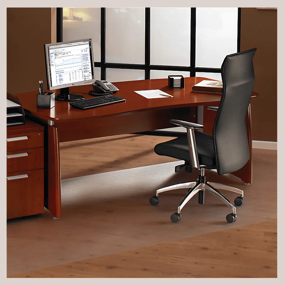 Floortex Cleartex XXL Ultmat Polycarbonate Chair Mat For Hard Floors/Low-Pile Carpet, 79" x 60", Clear