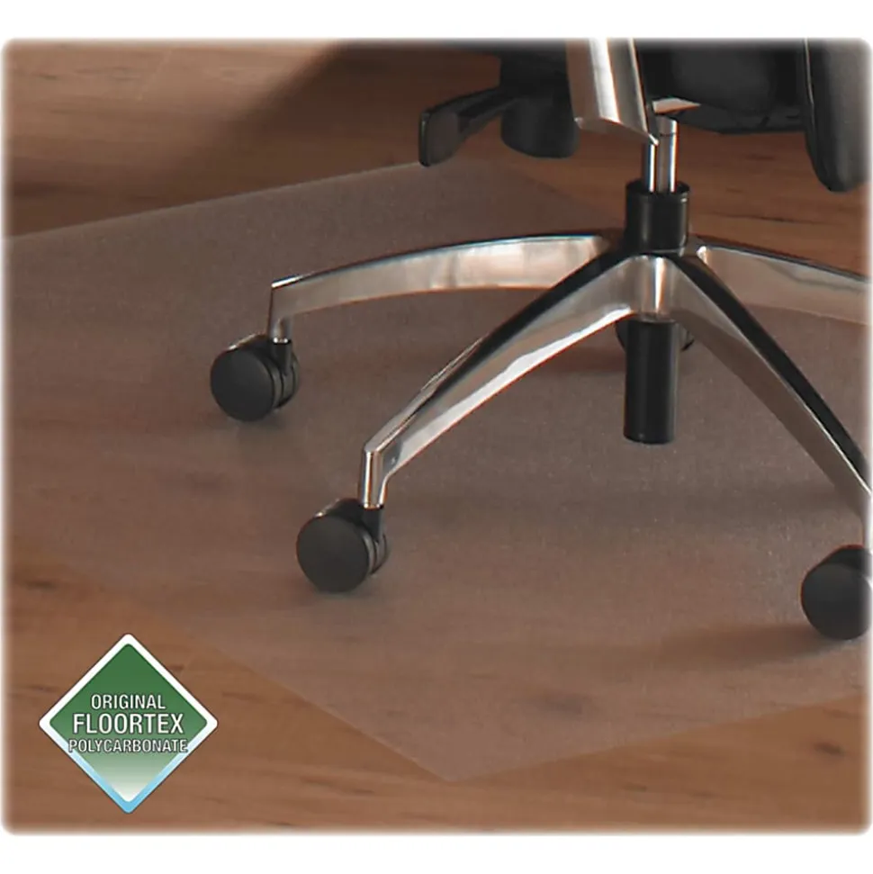 Floortex Cleartex XXL Ultmat Polycarbonate Chair Mat For Hard Floors/Low-Pile Carpet, 79" x 60", Clear