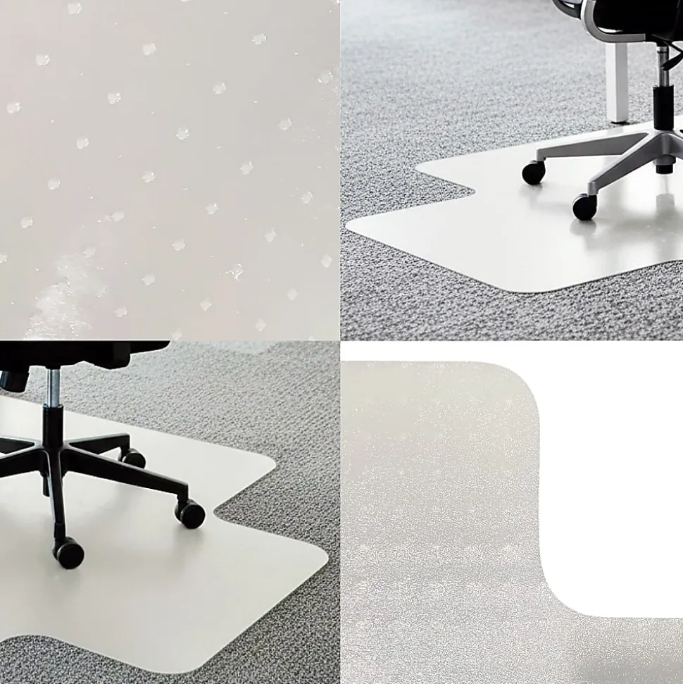 Floortex® Computex® Anti-Static Vinyl Lipped Chair Mat for Carpets up to 3/8", 45" x 53", Clear