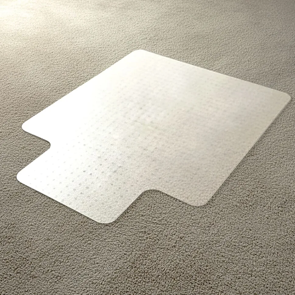 Floortex® Computex® Anti-Static Vinyl Lipped Chair Mat for Carpets up to 3/8", 36" x 48", Translucent