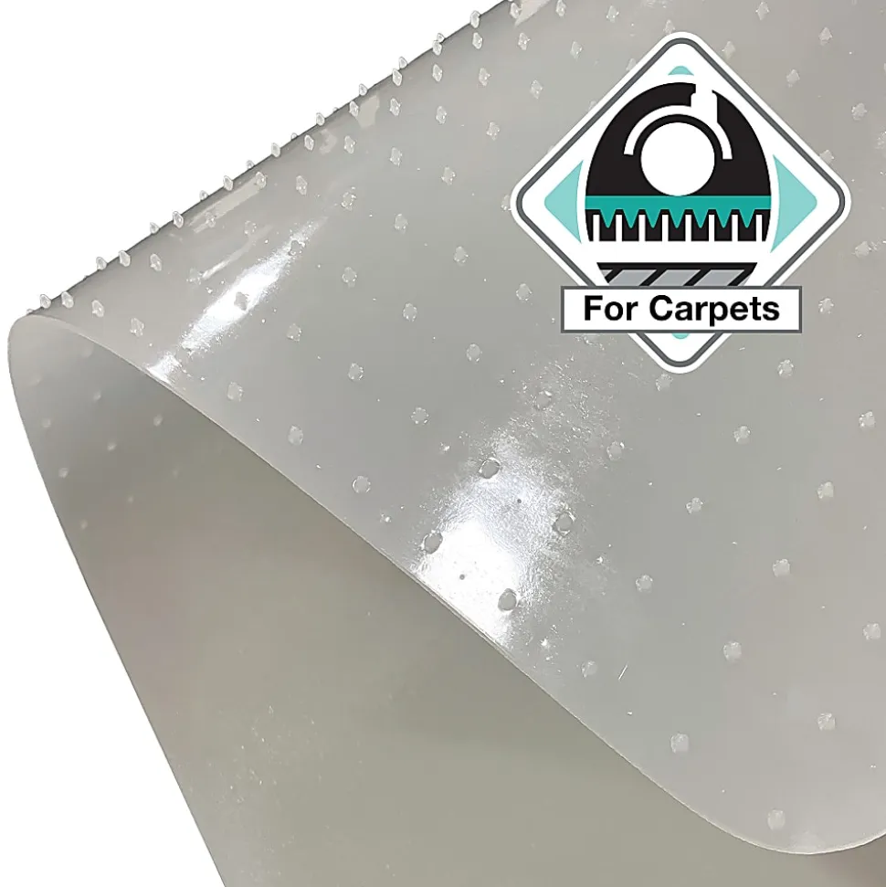 Floortex® Computex® Anti-Static Vinyl Lipped Chair Mat for Carpets up to 3/8", 36" x 48", Translucent