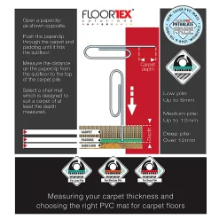 Floortex® Computex® Anti-Static Vinyl Lipped Chair Mat for Carpets up to 3/8