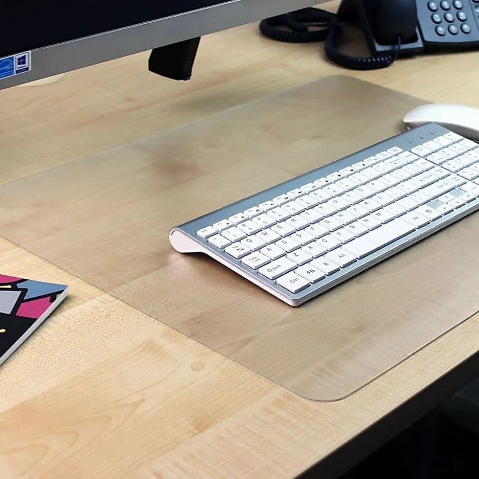 Floortex Desktex Polycarbonate Desk Pad 19" x 24" Clear Rectangular Polycarbonate Desk Pad 24" L x 19" W x 0.03" D