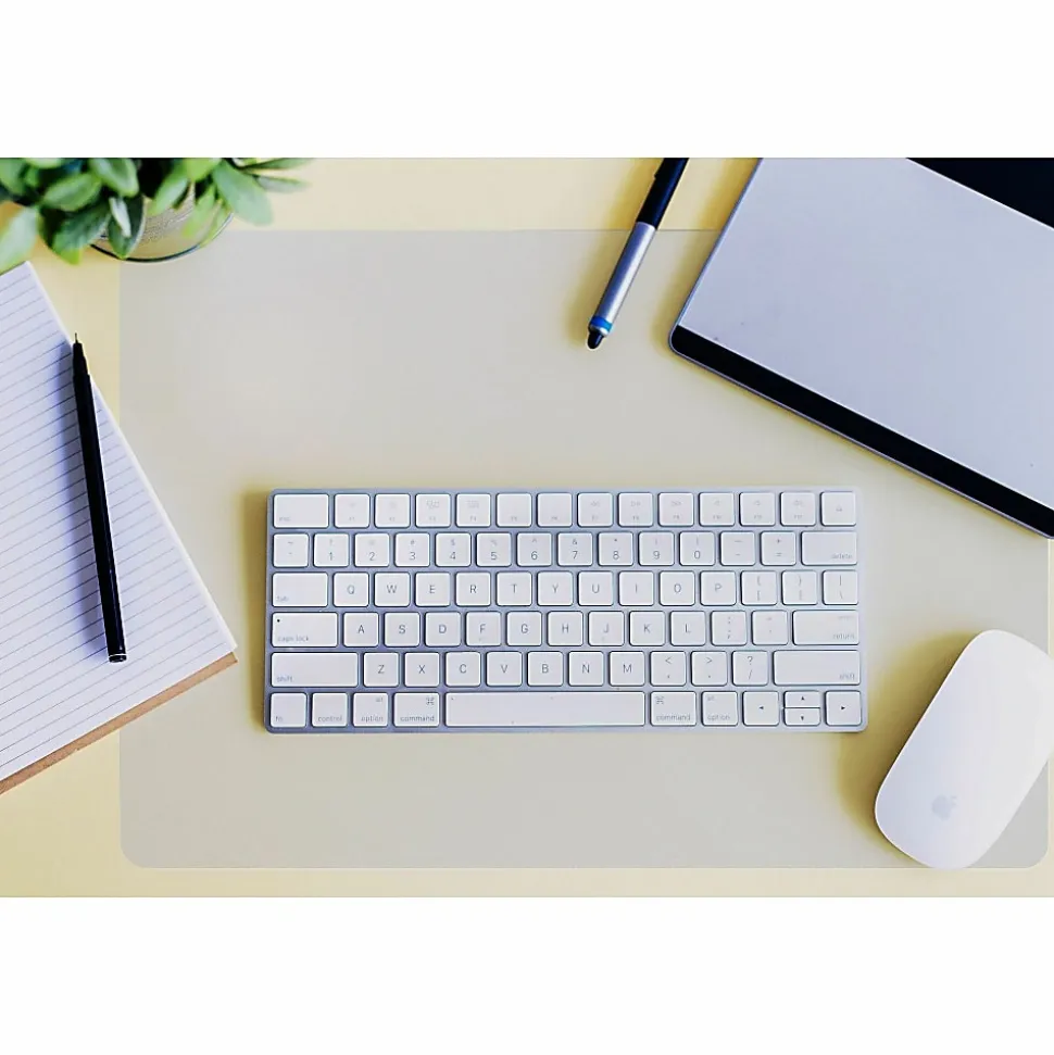 Floortex Desktex Polycarbonate Desk Pad 19" x 24" Clear Rectangular Polycarbonate Desk Pad 24" L x 19" W x 0.03" D