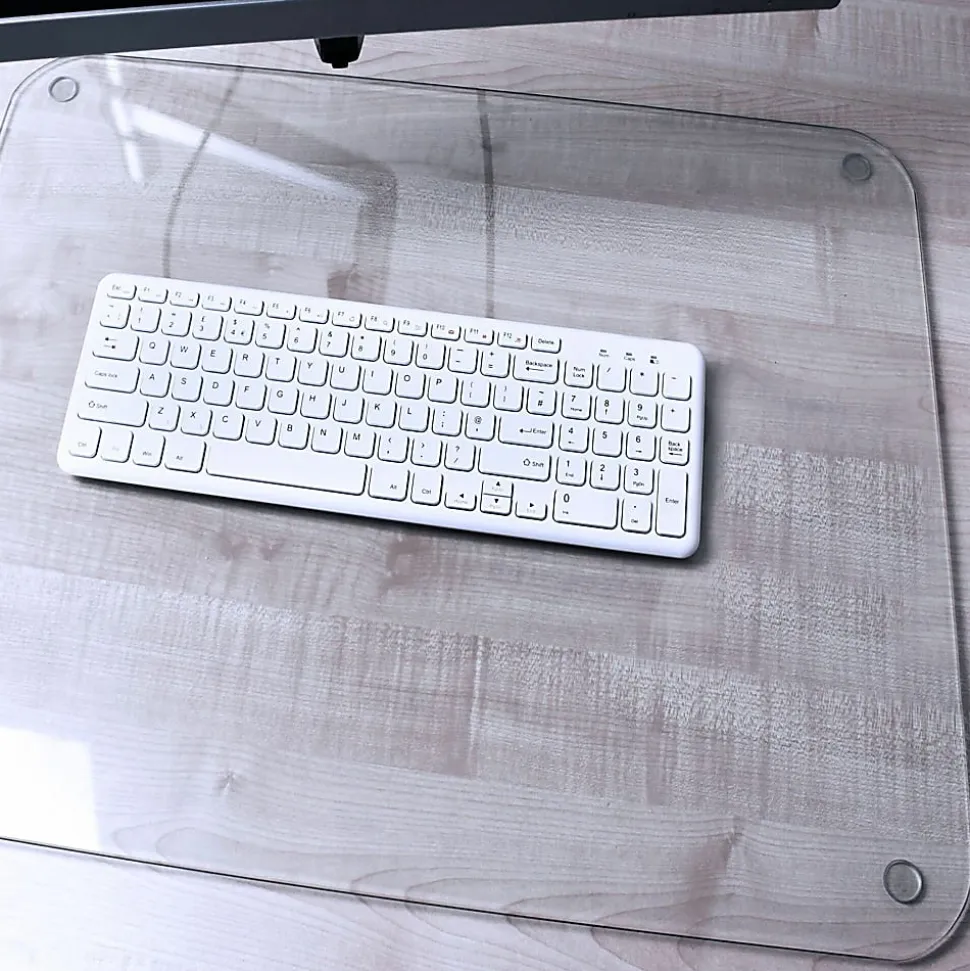 Floortex® Desktex® 19" x 24" Glass Desk Pad
