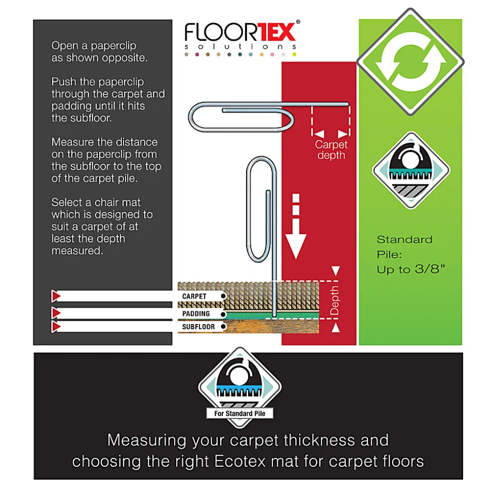 Floortex® Evolutionmat® 36" x 48" Enhanced Polymer Rectangular Chair Mat for Carpets