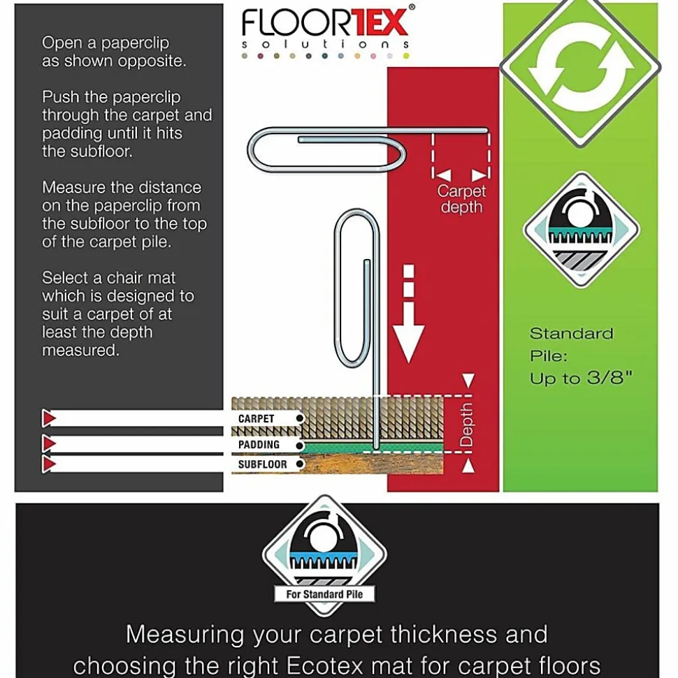 Floortex® Evolutionmat® 30" x 48" Enhanced Polymer Rectangular Chair Mat for Carpets