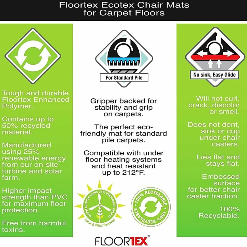 Floortex® Evolutionmat® 30" x 48" Enhanced Polymer Rectangular Chair Mat for Carpets