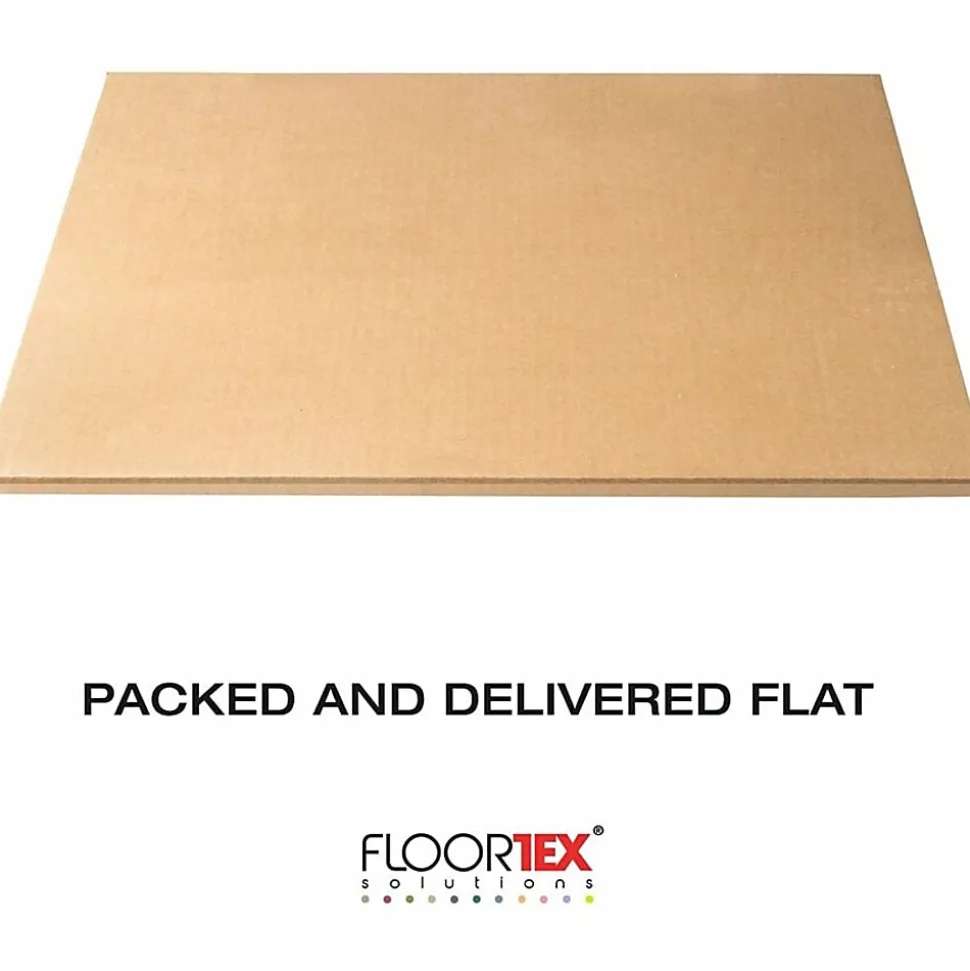 Floortex Glaciermat® Heavy Duty Glass Chair Mat for Hard Floors & Carpets - 48"x60" - Crystal Clear Rectangular Glass Chair Mat - 124860EG
