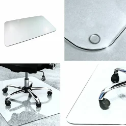 Floortex Glaciermat® Heavy Duty Glass Chair Mat for Hard Floors & Carpets - 48