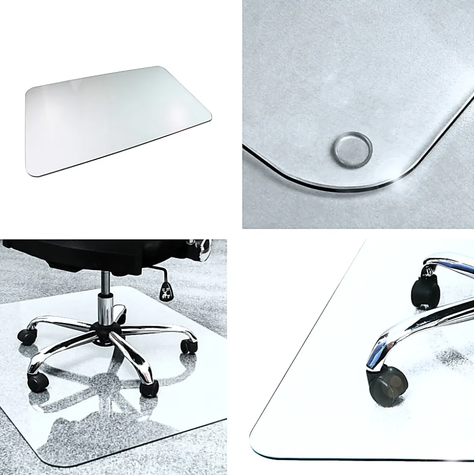 Floortex® Glaciermat® 36" x 40" Glass Chair Mat for Hard Floors & Carpets