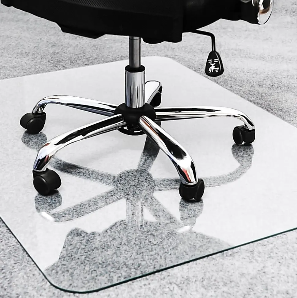 Floortex® Glaciermat® 36" x 40" Glass Chair Mat for Hard Floors & Carpets