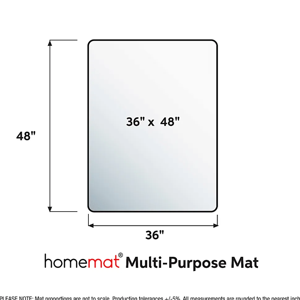 Floortex® Homemat® Rectangular Multi-Purpose Mat, 36" x 48", Clear