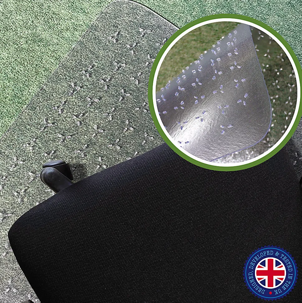 Floortex® TrYlok® 45" x 53" Lipped Chair Mat for Low Pile Carpets