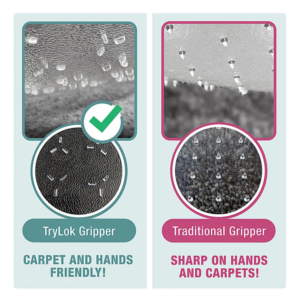 Floortex® TrYlok® 29" x 47" Rectangular Chair Mat for Low Pile Carpets