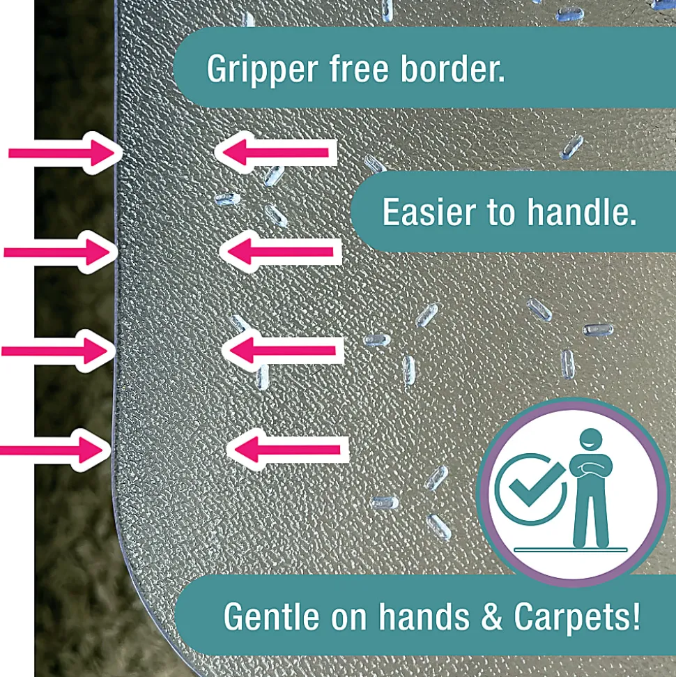 Floortex® TrYlok® 29" x 47" Rectangular Chair Mat for Low Pile Carpets