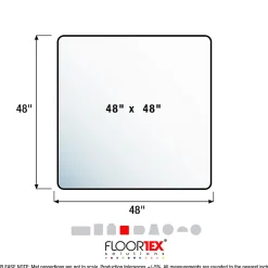 Floortex® Ultimat® Polycarbonate Square Chair Mat For Carpets Up To 1/2" Thick, 48” x 48", Clear