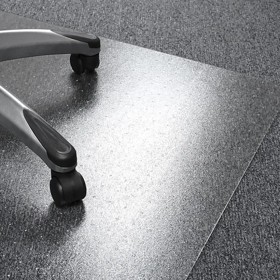 Floortex® Ultimat® Polycarbonate Square Chair Mat For Carpets Up To 1/2" Thick, 48” x 48", Clear