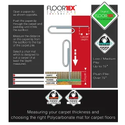 Floortex® Ultimat® Polycarbonate Rectangular Chair Mat For Carpets Up To 1/2