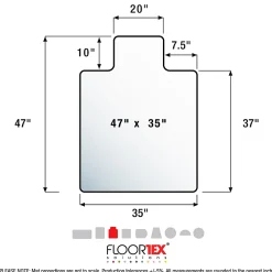 Floortex® Ultimat® Polycarbonate Lipped Chair Mat for Carpets up to 1/2