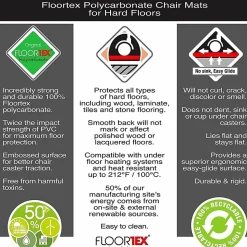 Floortex® Ultimat® Polycarbonate Rectangular Chair Mat For Hard Floors, 48