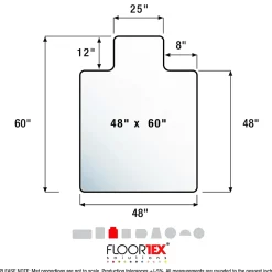 Floortex® Ultimat® Polycarbonate Lipped Chair Mat for Carpets up to 1/2", 48" x 60", Clear