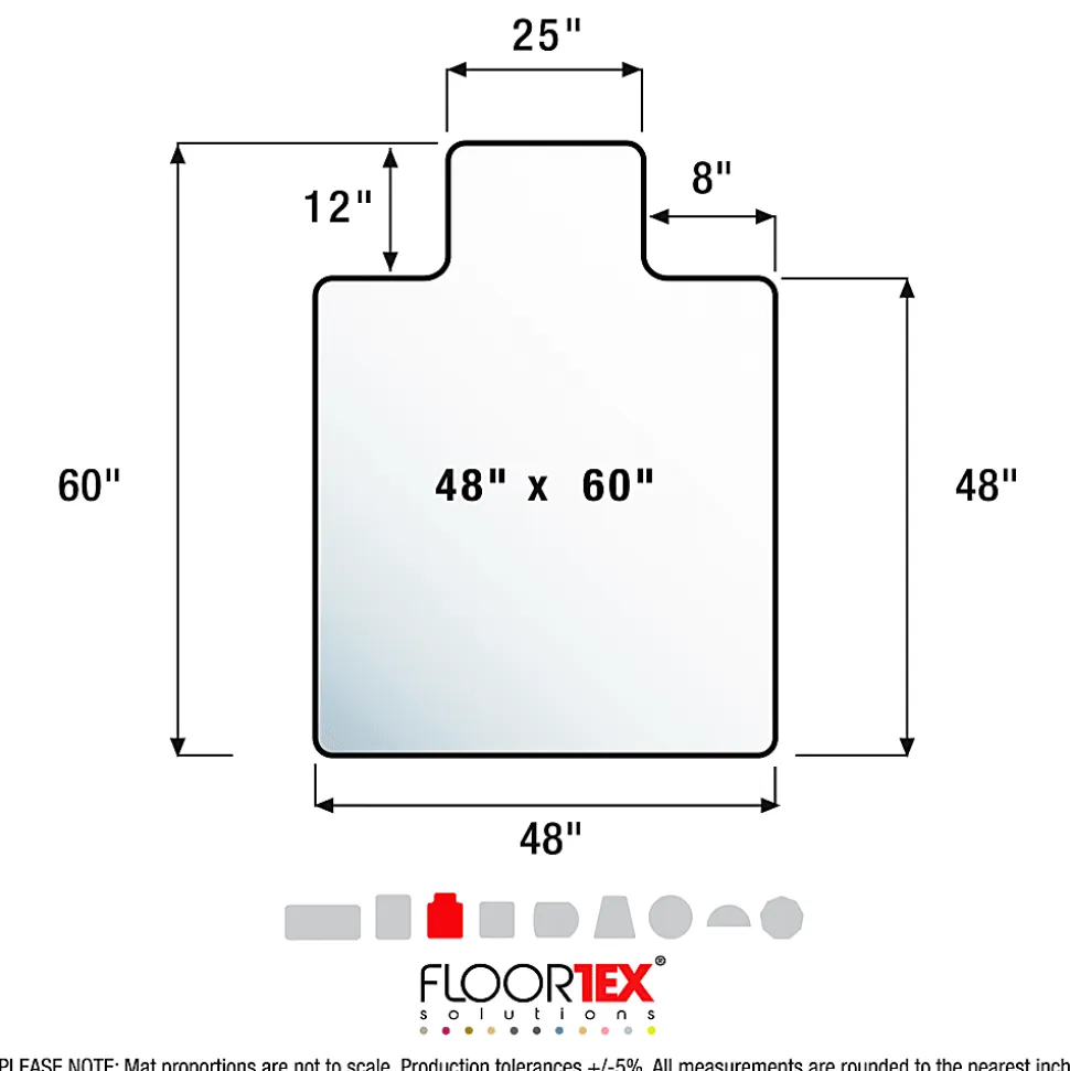 Floortex® Ultimat® Polycarbonate Lipped Chair Mat For Hard Floors, 48" x 60", Clear