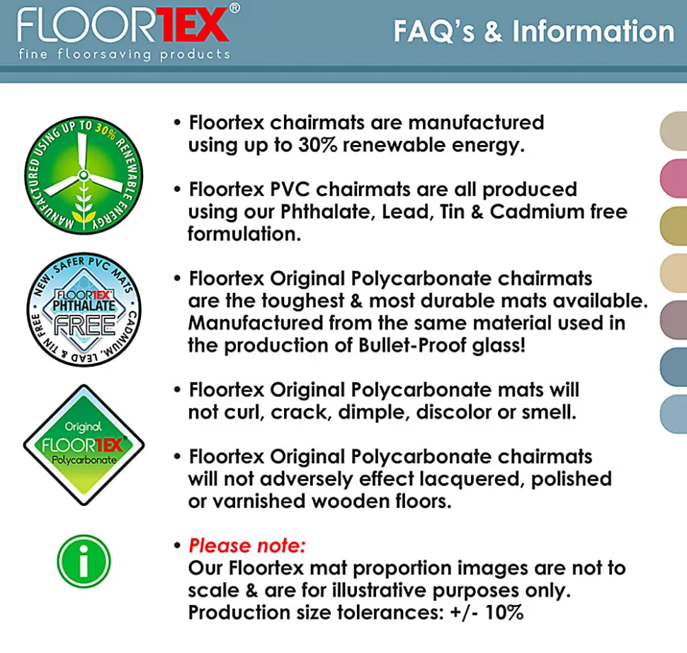 Floortex Ultimat Polycarbonate Chair Mat For Low-/Medium-Pile Carpets Up To 1/2", 48" x 79"