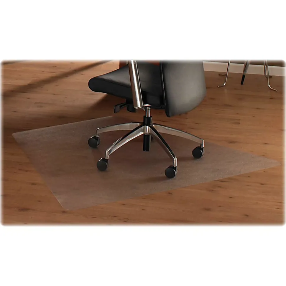 Floortex® Ultimat® Polycarbonate Corner Workstation Chair Mat For Hard Floors, 48" x 60", Clear