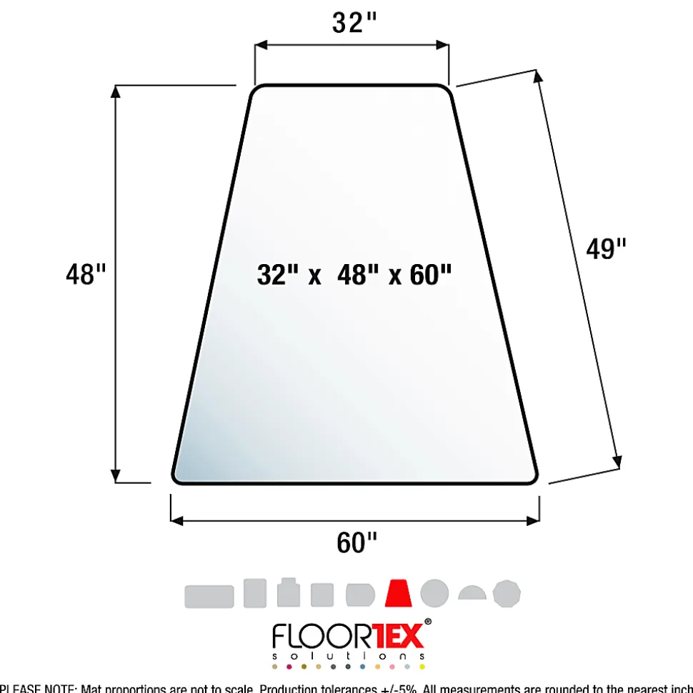 Floortex® Ultimat® Polycarbonate Corner Workstation Chair Mat For Hard Floors, 48" x 60", Clear