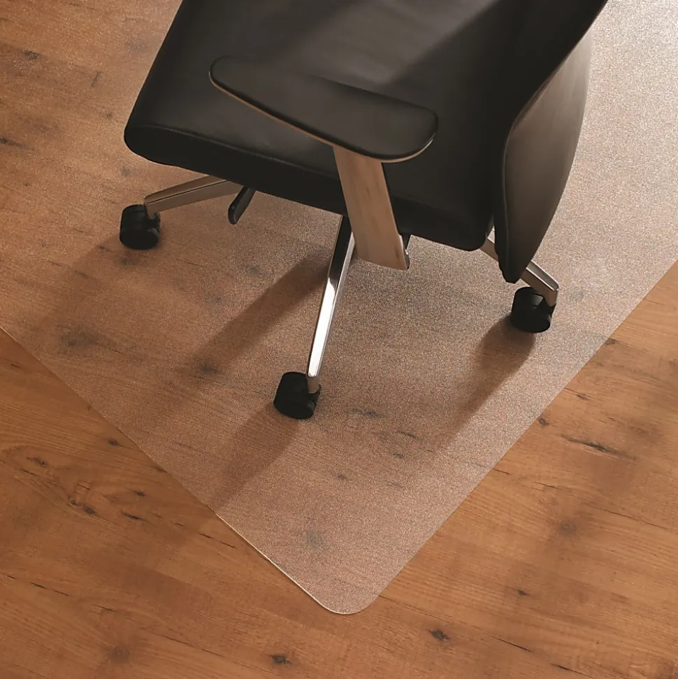 Floortex® Ultimat® Polycarbonate Corner Workstation Chair Mat For Hard Floors, 48" x 60", Clear