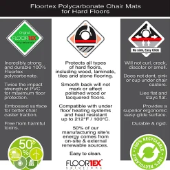 Floortex® Ultimat® XXL Polycarbonate Rectangular Chair Mat for Hard Floors, 48