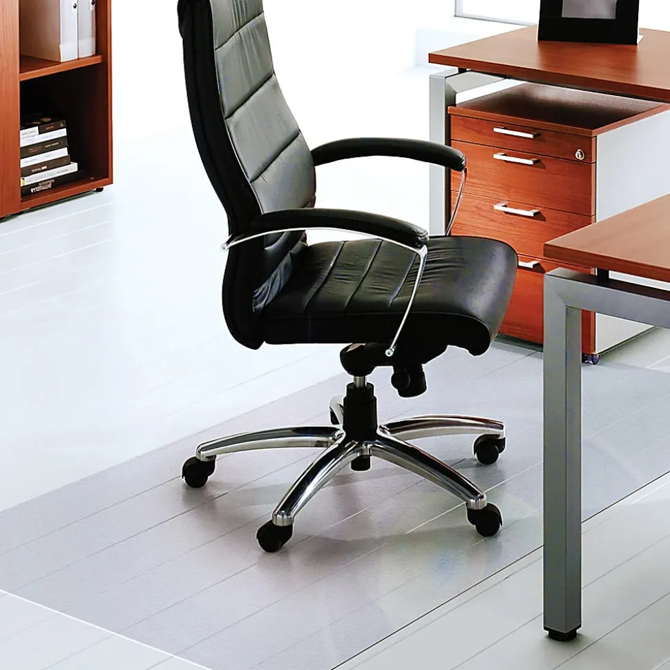 Floortex® Ultimat® XXL Polycarbonate Rectangular Chair Mat for Hard Floors, 48" x 118", Clear