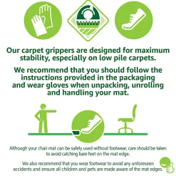 Floortex Valuemat Basic Vinyl Lipped Chair Mat for Low Pile Carpets, 36
