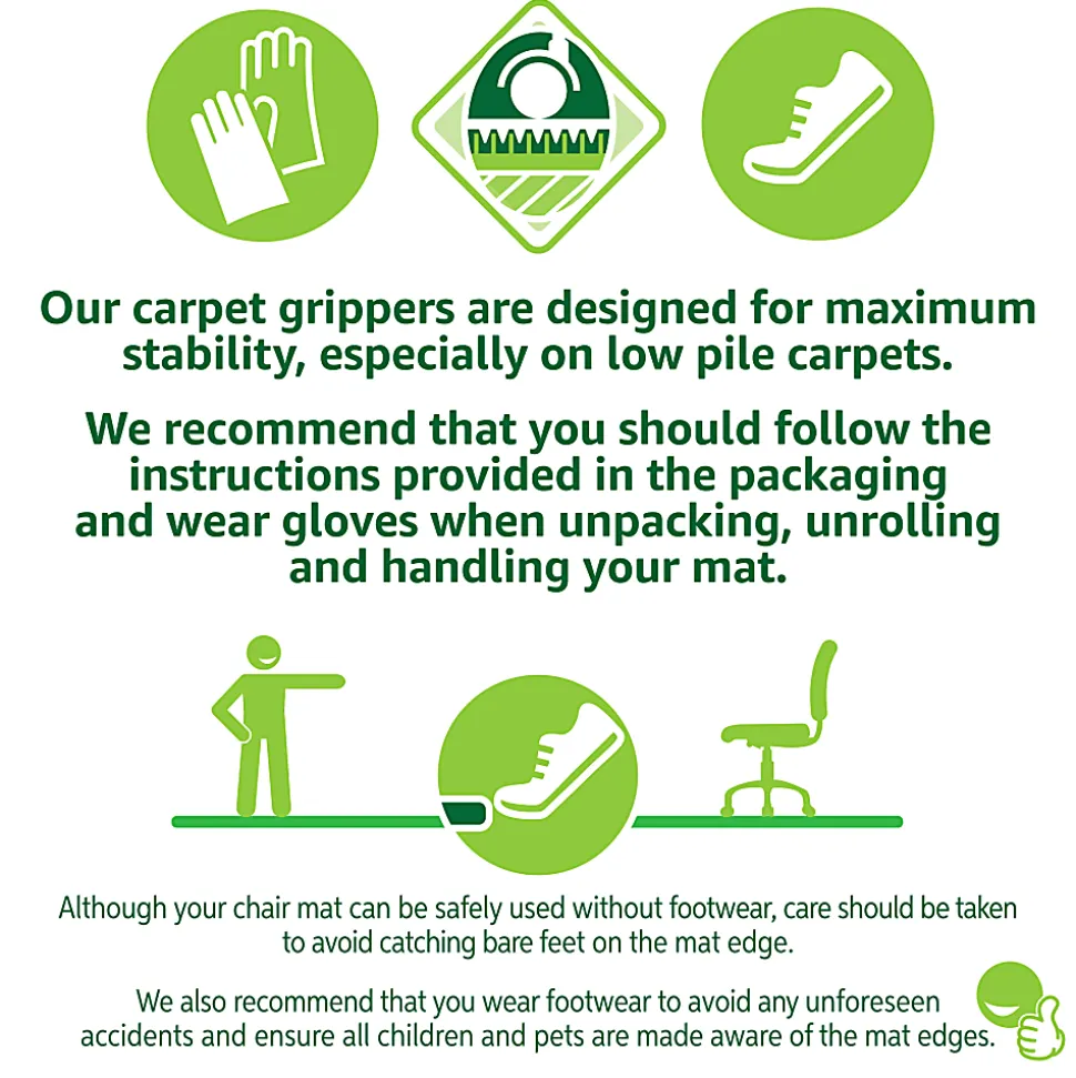 Floortex Valuemat Basic Vinyl Lipped Chair Mat for Low Pile Carpets, 36" x 48", Clear