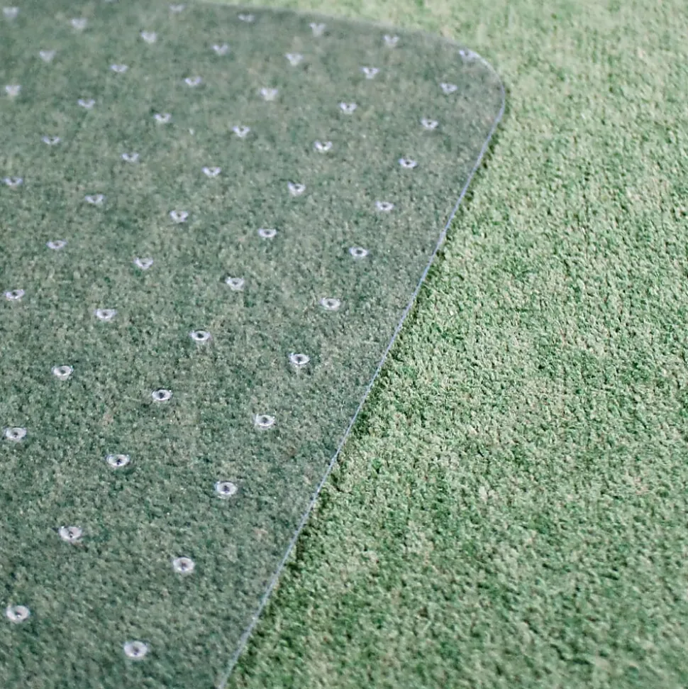 Floortex Valuemat Basic Vinyl Lipped Chair Mat for Low Pile Carpets, 36" x 48", Clear