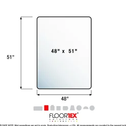 Floortex® Valuemat® Plus Polycarbonate Rectangular Chair Mat For Hard Floors , 48" x 51", Clear