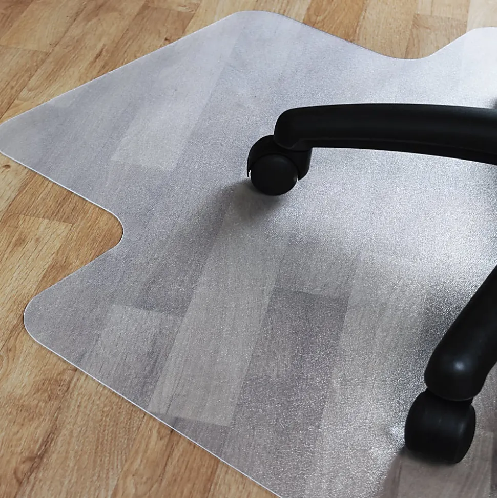 Floortex® Valuemat® Vinyl Lipped Chair Mat for Hard Floor, 36" x 48", Clear