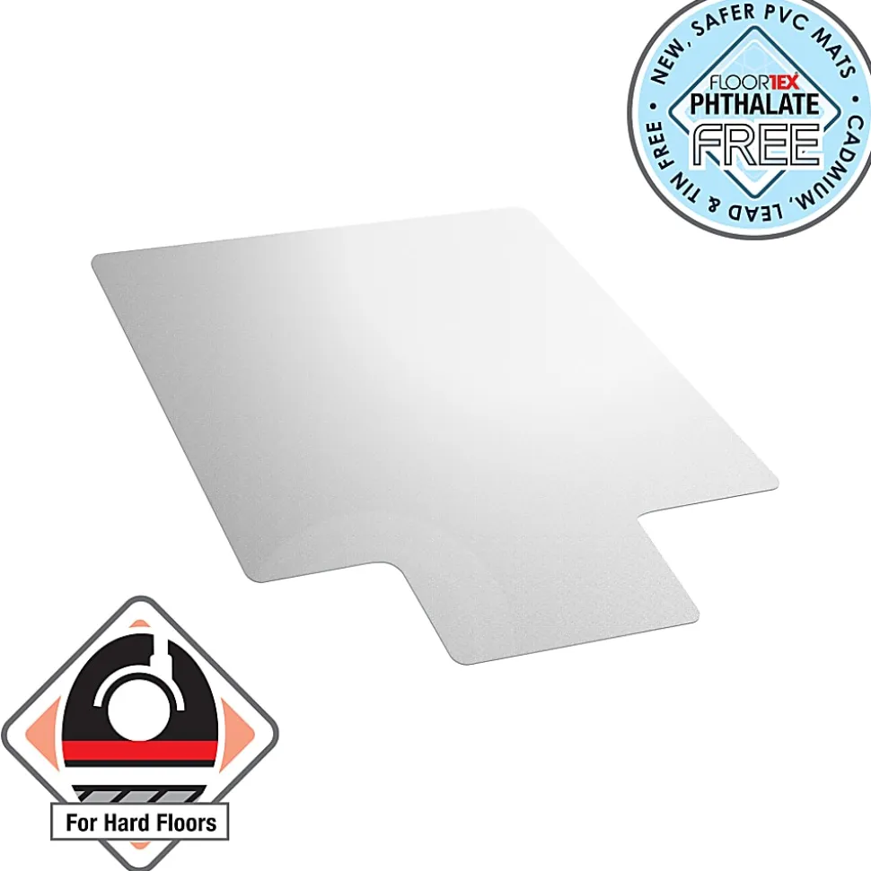 Floortex® Valuemat® Vinyl Lipped Chair Mat for Hard Floor, 36" x 48", Clear