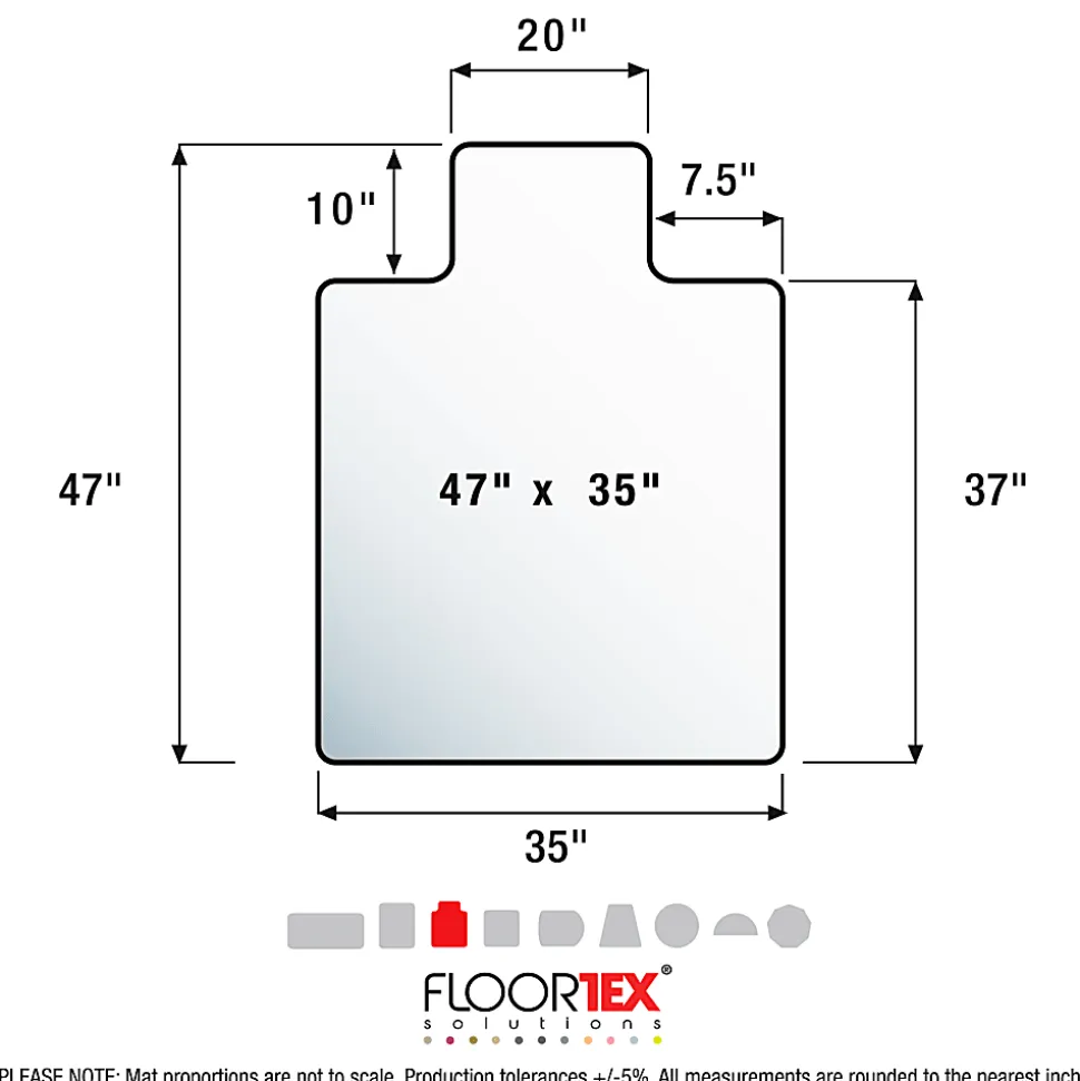 Floortex® Valuemat® Vinyl Lipped Chair Mat For Hard Floors , 47" x 35", Clear