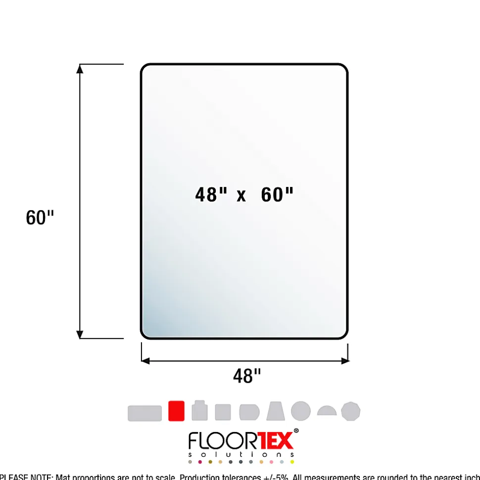 Floortex® Valuemat® 47" x 60" Vinyl Rectangular Chair Mat for Hard Floor